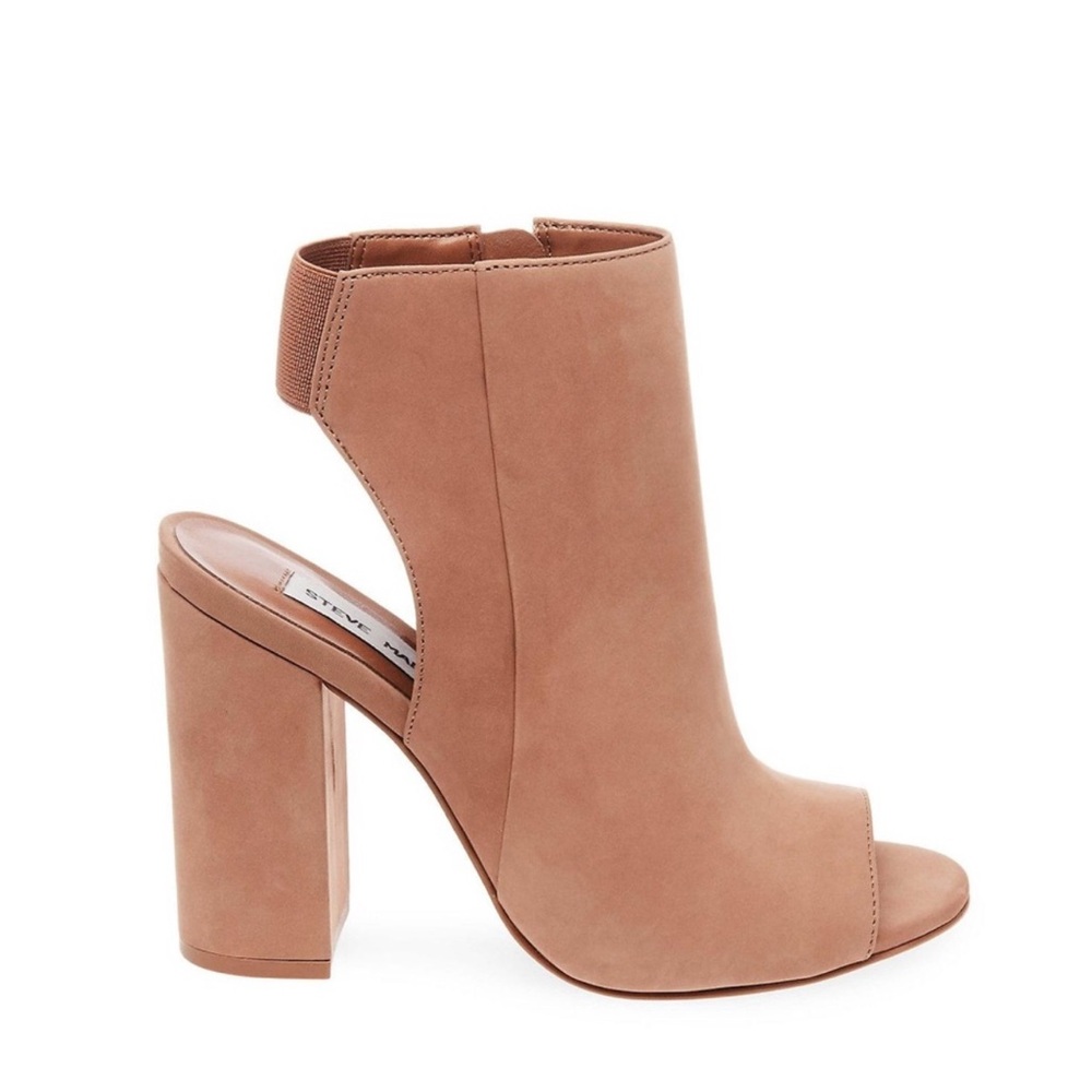 Steve Madden Tan Peep-Toe Ankle Boots - CAMILE